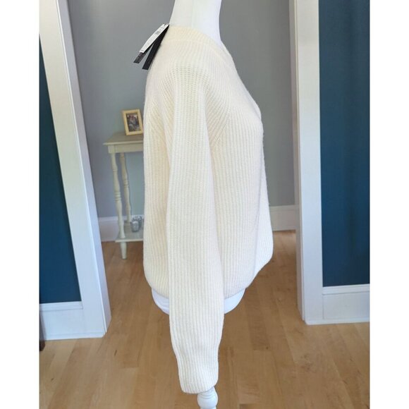 Banana Republic Women's Aire Ribbed Ivory Sweater Wool Blend Sz S Mock Neck NEW - Picture 8 of 12